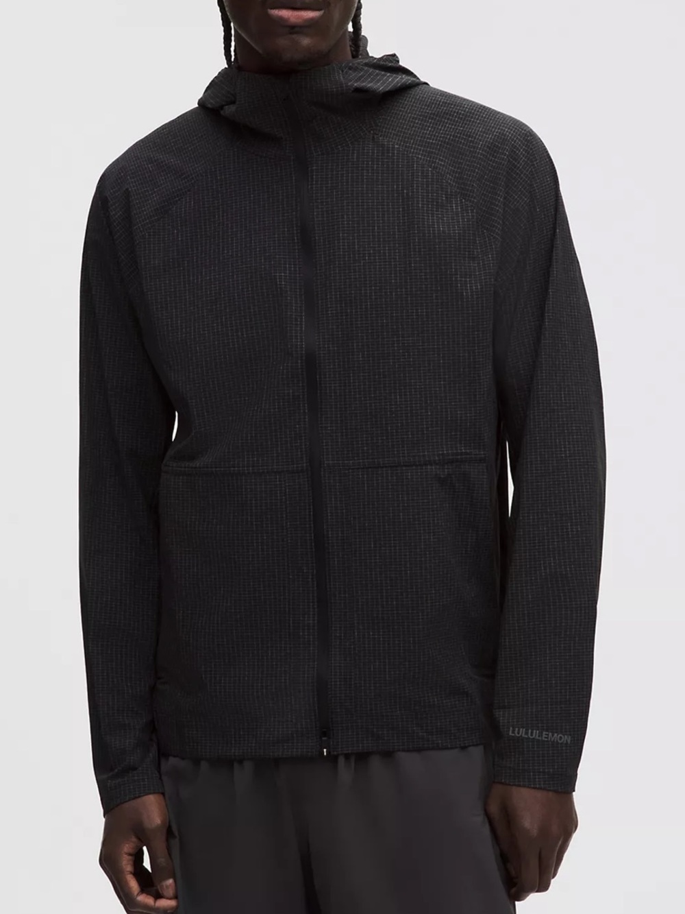LULULEMON PACE BREAKER RIPSTOP JACKET BLACK/FEATHER GREY - L